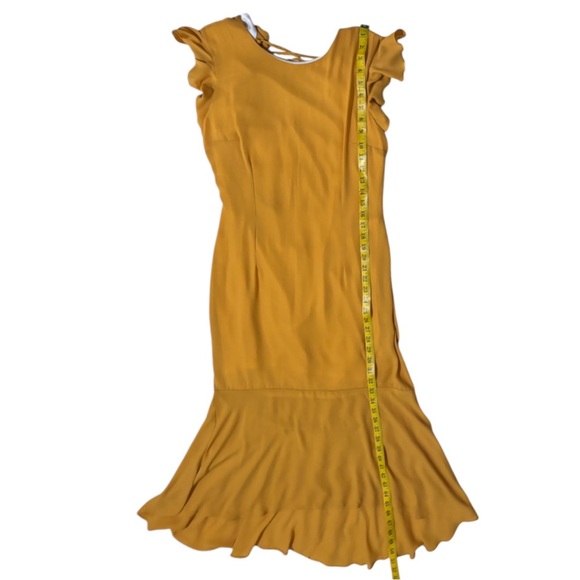 HOPE & IVY Women’s Elegant Yellow Ruffle Dress - Picture 14 of 15